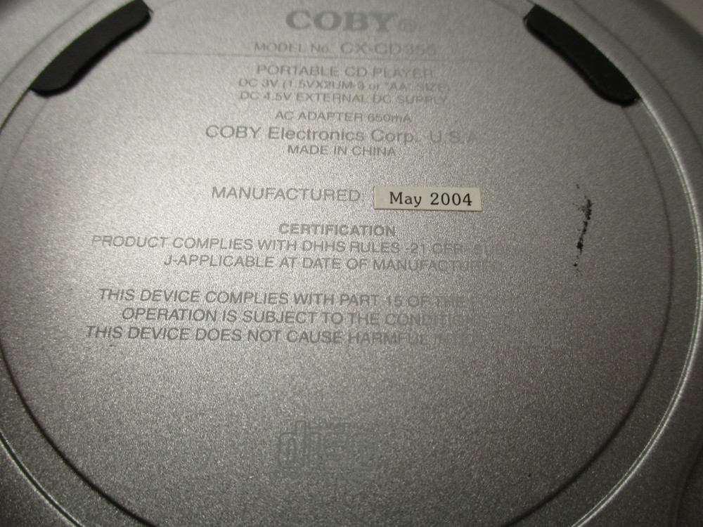 Vintage Coby Portable CD Player DBBS CX-CD355 Working With Controller