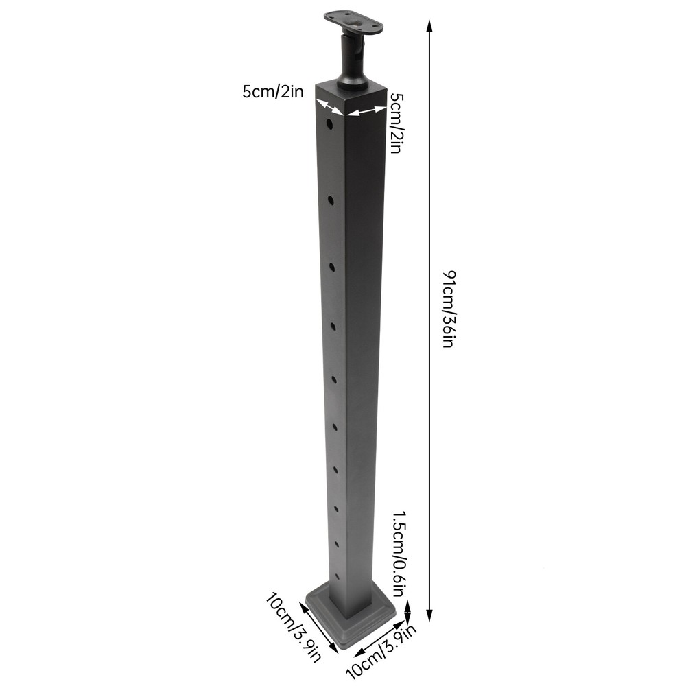 Cable Railing Post Railing Column 36"x2"x2" Level drilled Post Adjustable Top