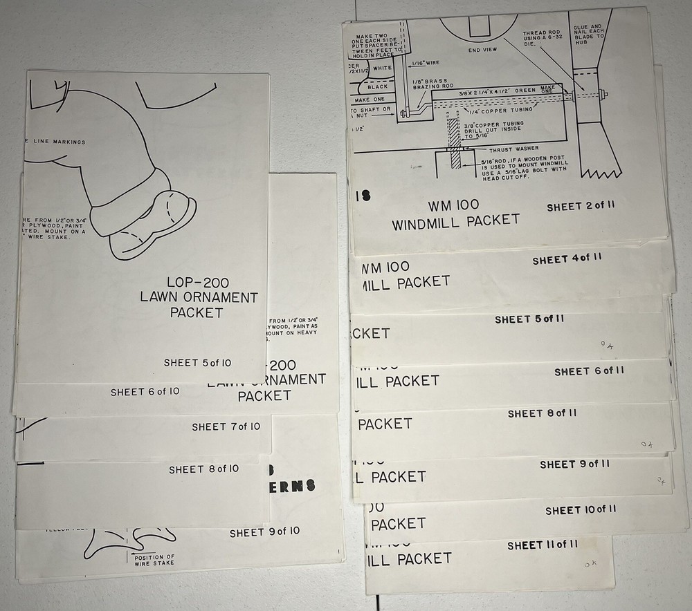 Lot 12 Different VTG Patterns yard Wooden Ornaments Project