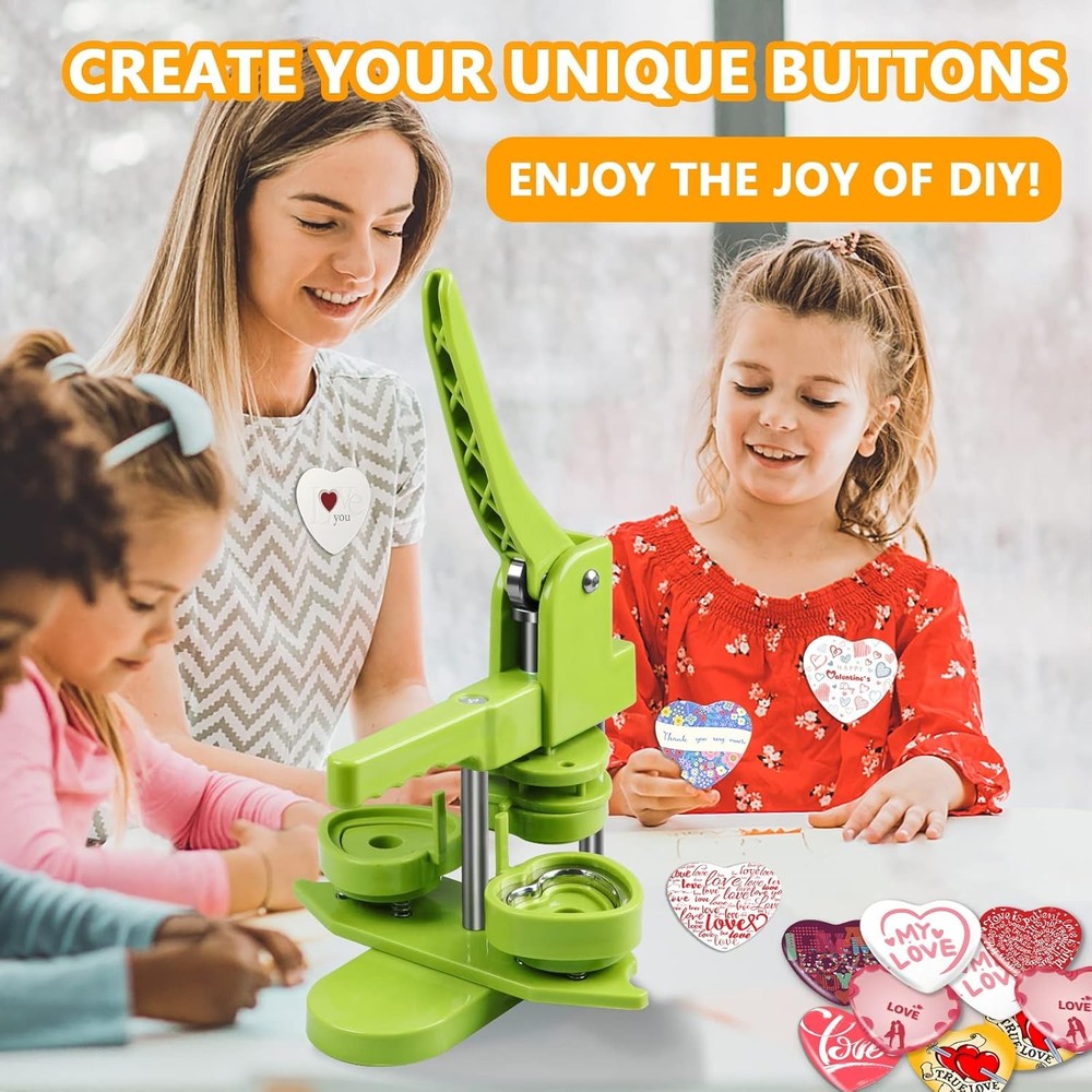 MK.Bear Heart Button Maker Machine DIY Gift Installation Free Button Maker