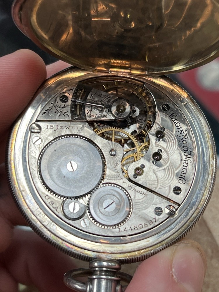 vintage elgin silver pocket watch