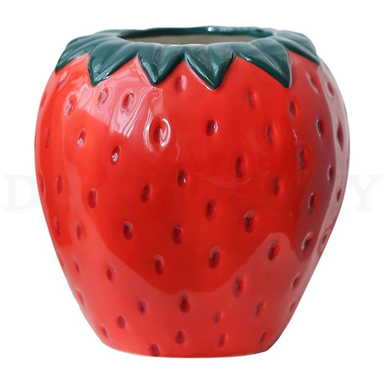 Vintage Inspired Decorative Ceramic Strawberry Shaped Vase