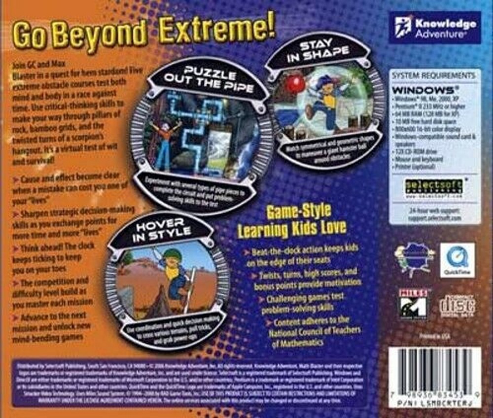Math Blaster Cross Terrain Challenge Age 9-12 PC Edutainment Software Sealed New