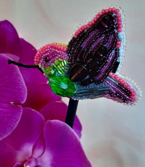 Crystal Art Beadwork kit for creating brooch BP-217C Fly bird