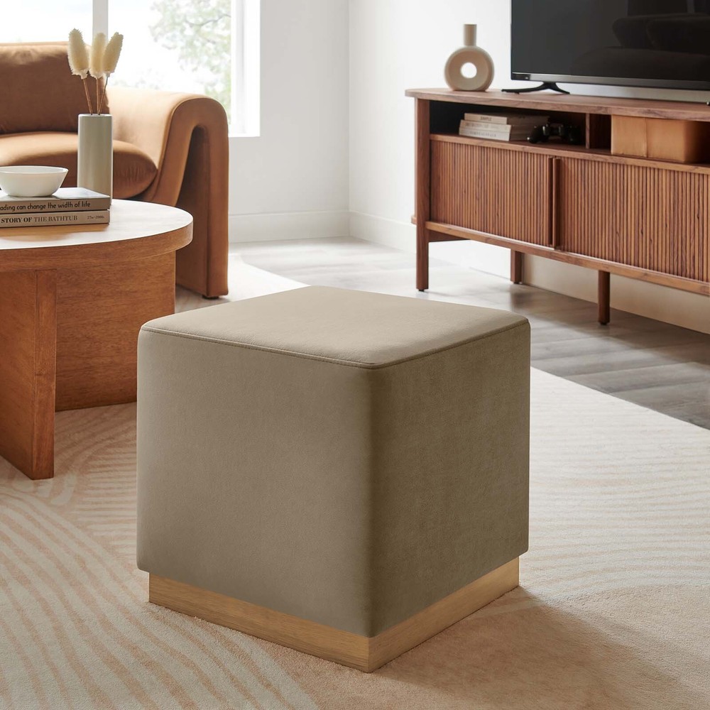 Modway 17" Square Performance Velvet Upholstered Ottoman