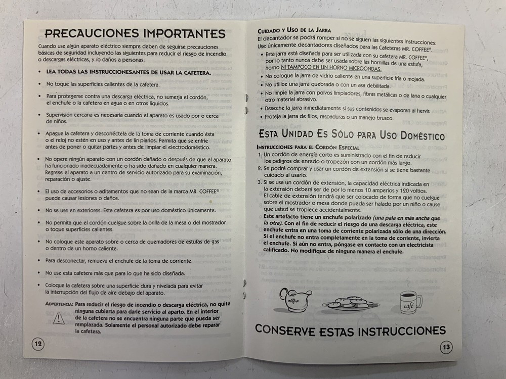 User Manual Mr Coffee Models TF4 & TF5 PreownedBookCom PreownedKitchenCom