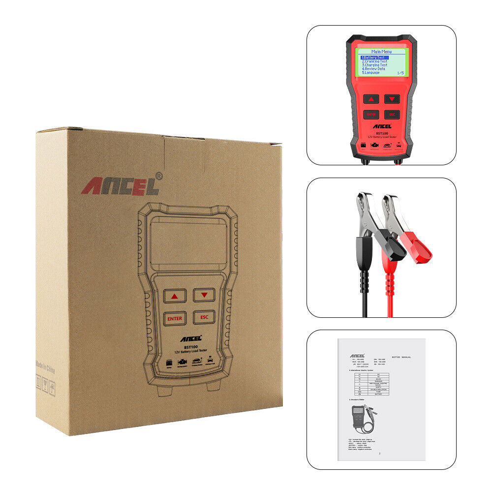 ANCEL BST100 12V Battery Tester Cranking Charging System Load Test Analyzer Tool