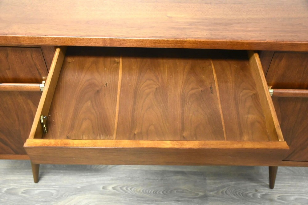 Tall Walnut Mid Century Desk