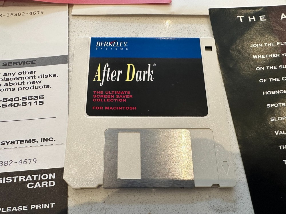 After Dark Screen Saver for Mac 3.5" Floppy Disk Vintage Software Floppy Disk