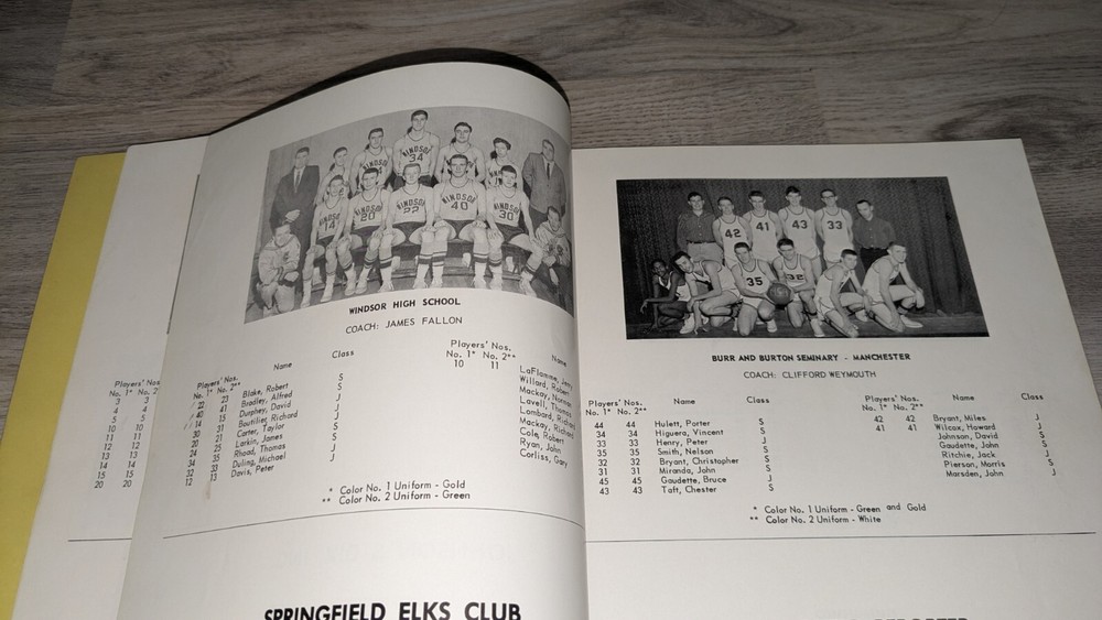 Vermont Large Intermediate State Basketball Tournament Program
