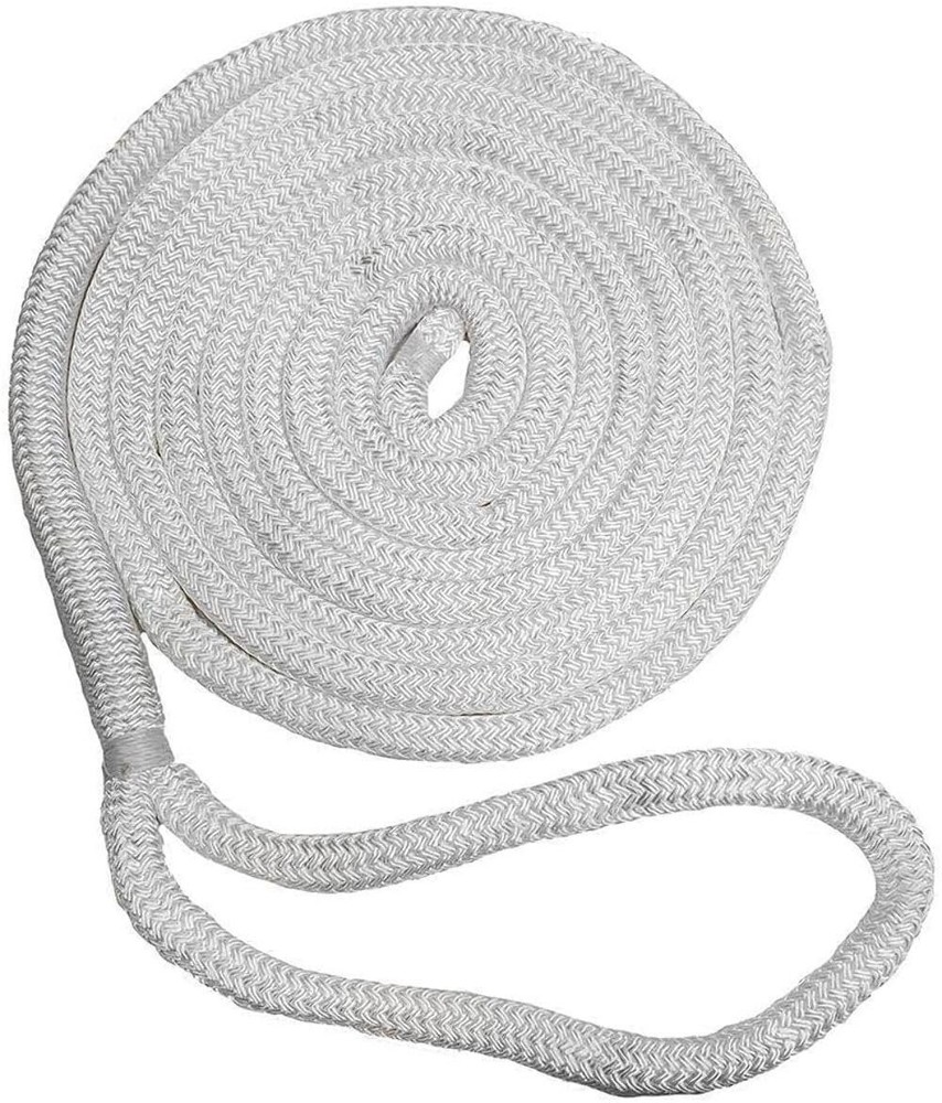 New England Ropes 3/8" Double Braid Dock Line - White - 25'