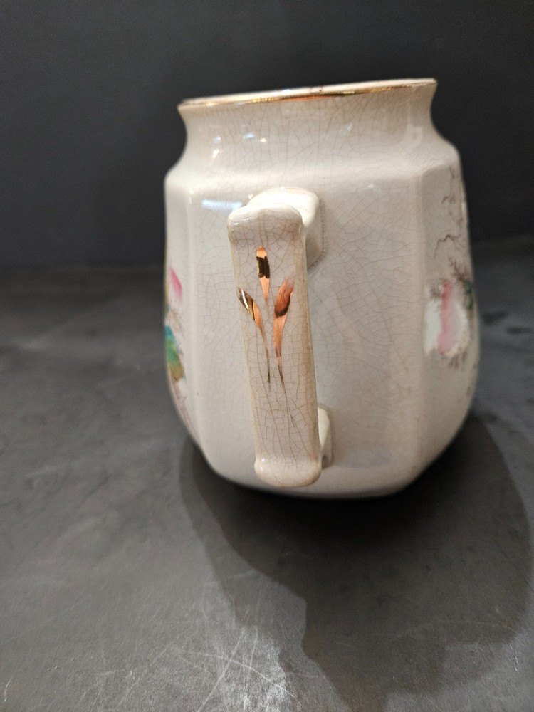 Ironstone crazed bisquit jar