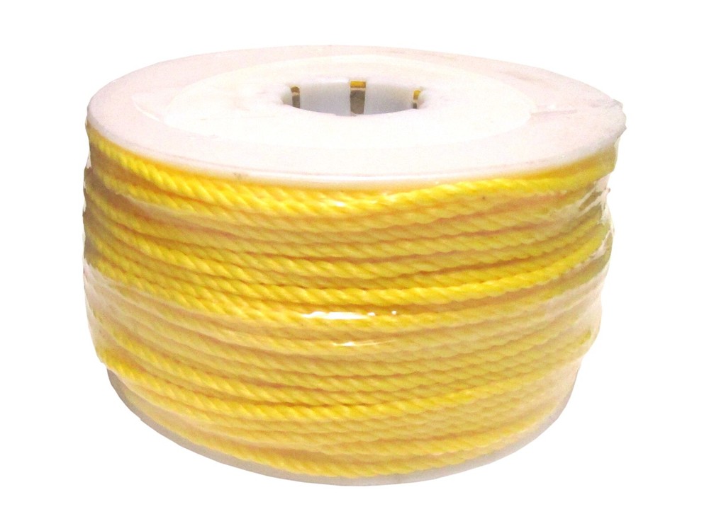 7/8" x 600' Polypropylene 3 Strand Twisted Rope Medium Lay Bulk Rigging Yellow