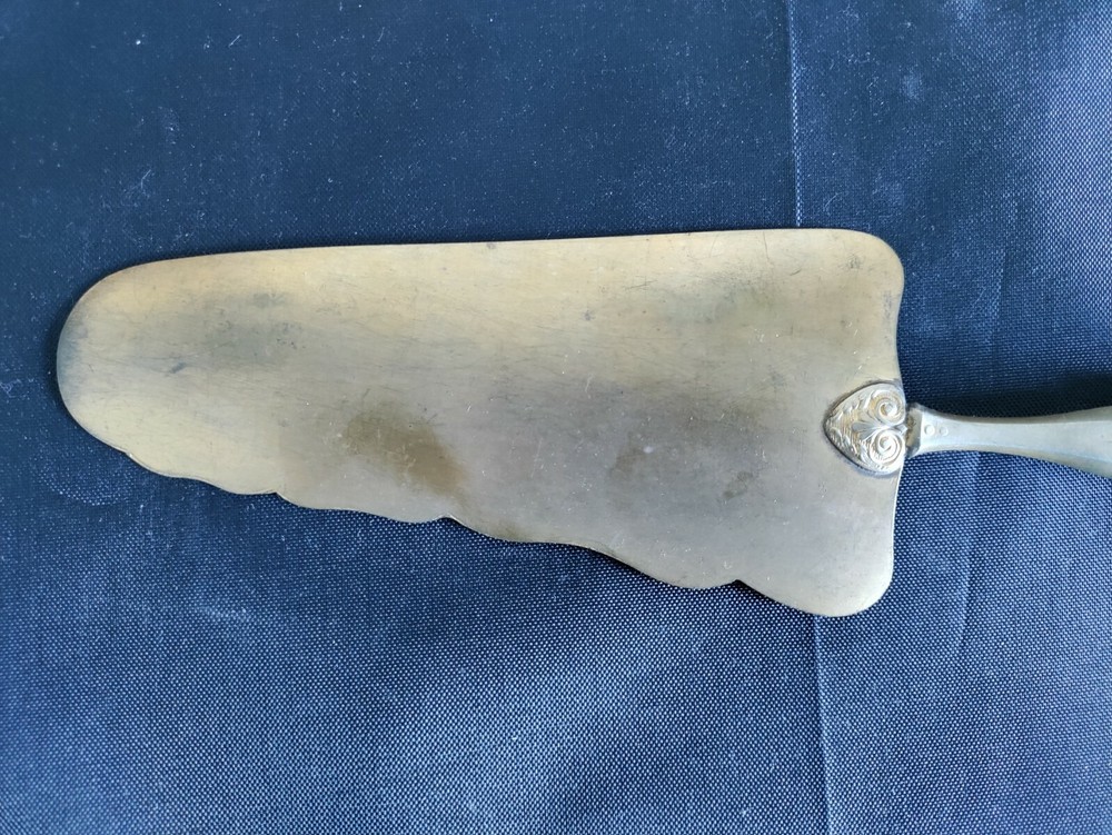 Ornate Unique Antique Silver Handle Fish Server