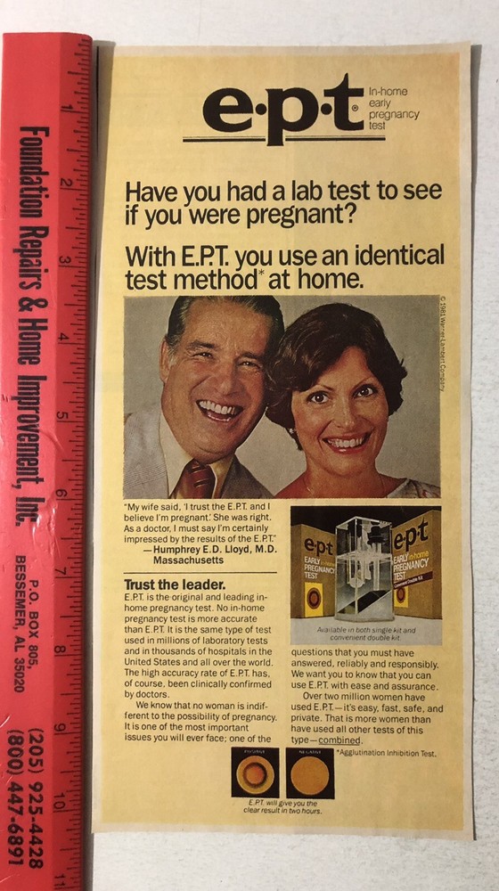 1981 E.P.T. Vintage Print Ad pa23
