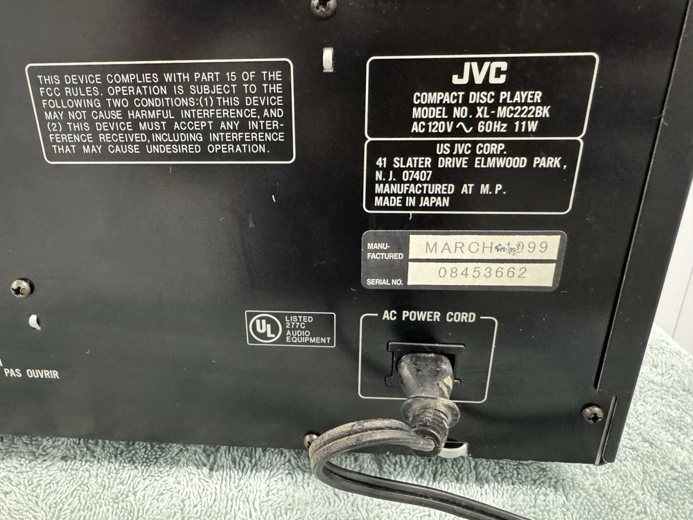JVC XL MC222 200 Disc CD Changer Works Tested