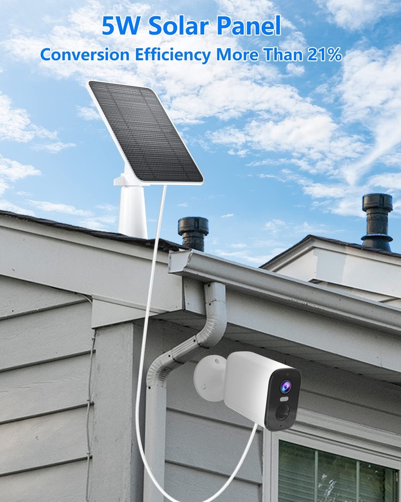 Solar Panel for Security Camera, 5W USB Solar Panel for DC 5V Security Camera...