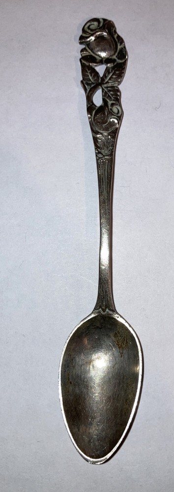 Antique Germany 800 Silver Open Work Rose Teaspoon Spoon AMD