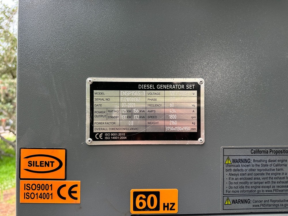 Perkins (CAT) 125KW Diesel Generator Super Silent Engine Quiet Engine