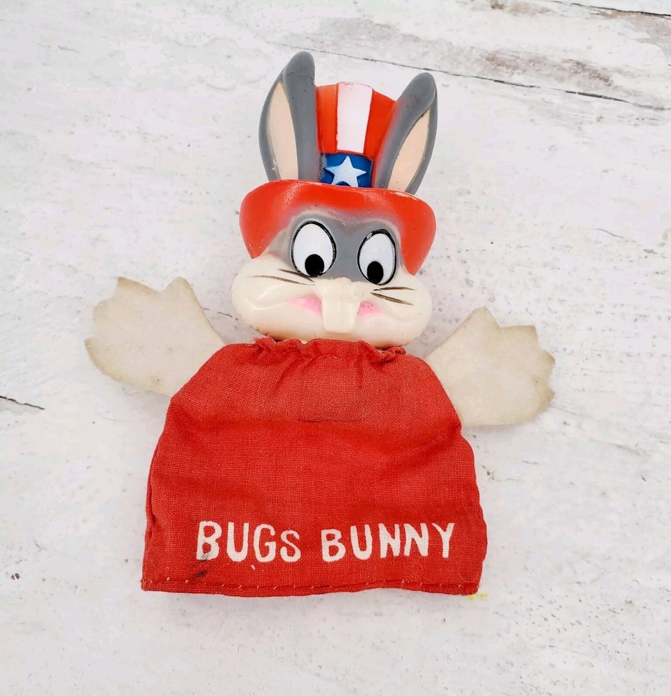 Vintage 1978 Bugs Bunny Uncle Sam Patriotic Finger Puppet Toy