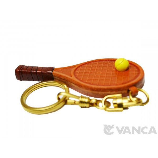 Tennis Racket Leather Keychain(L)