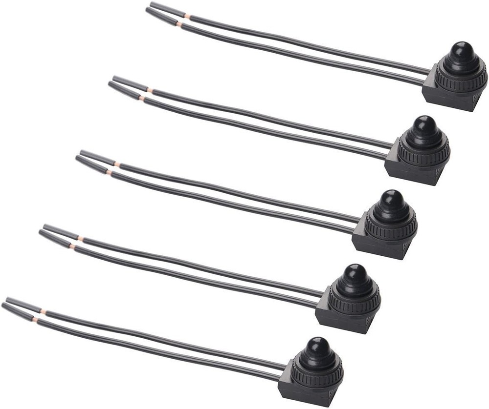 2/5 Pcs Push Button Switch 12V Wired RV Waterproof On-Off Micro Light Toggle Swi