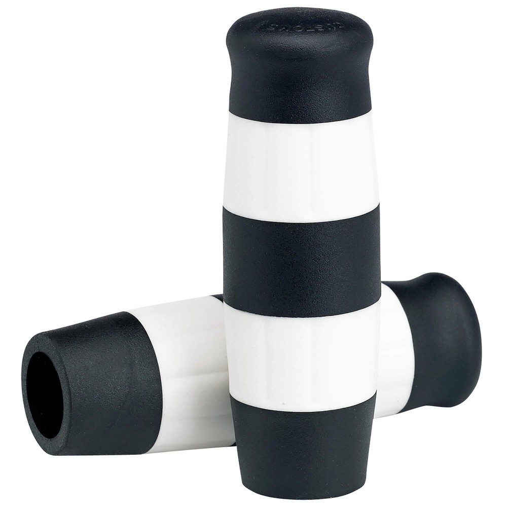 Lowbrow Customs Flying Monkey Grips Black and White Striped for 1" Handlebars