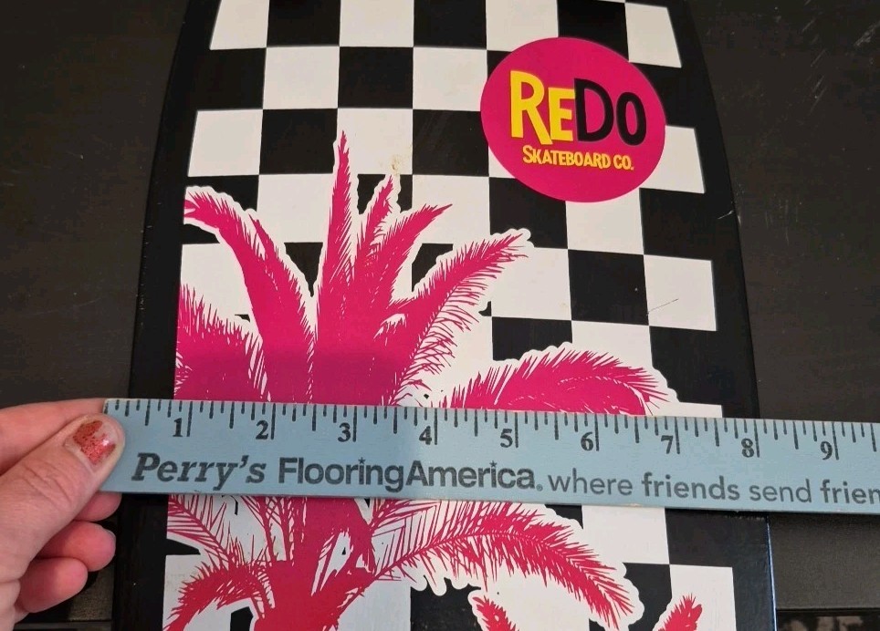 ReDo Shorty Cruiser Palm Checkers Skateboard EUC