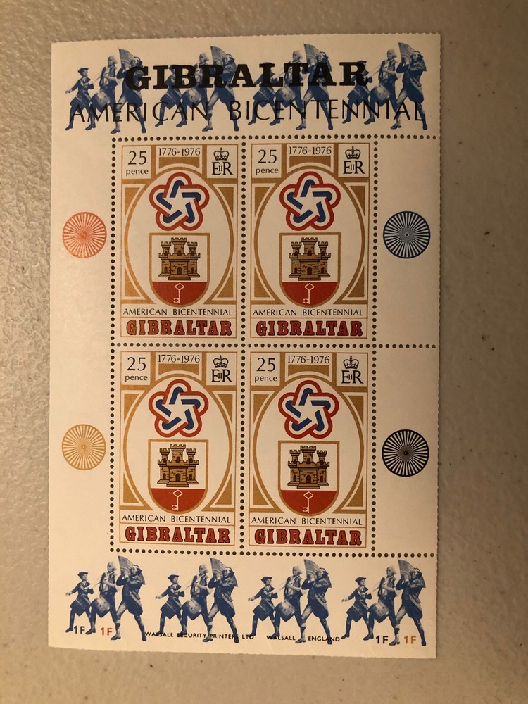 Gibraltar Assorted stamps - 4 Stamp Sheets - 12 Stamps In total