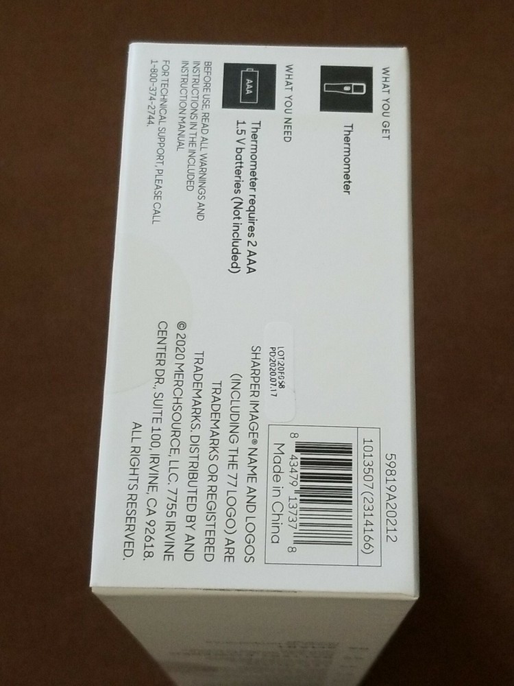 SHARPER IMAGE Digital TOUCHLESS Smart Forehead THERMOMETER