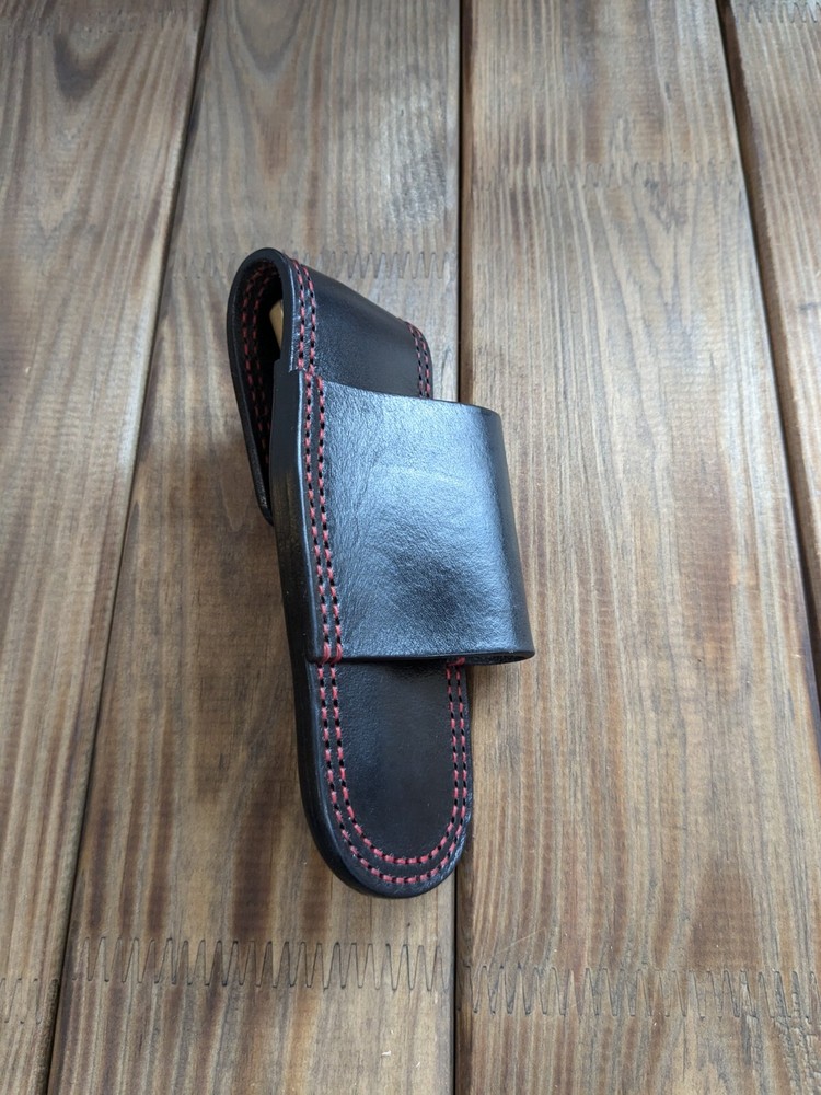Horizontal scabard leather sheath for buck 110 Folding Hunter