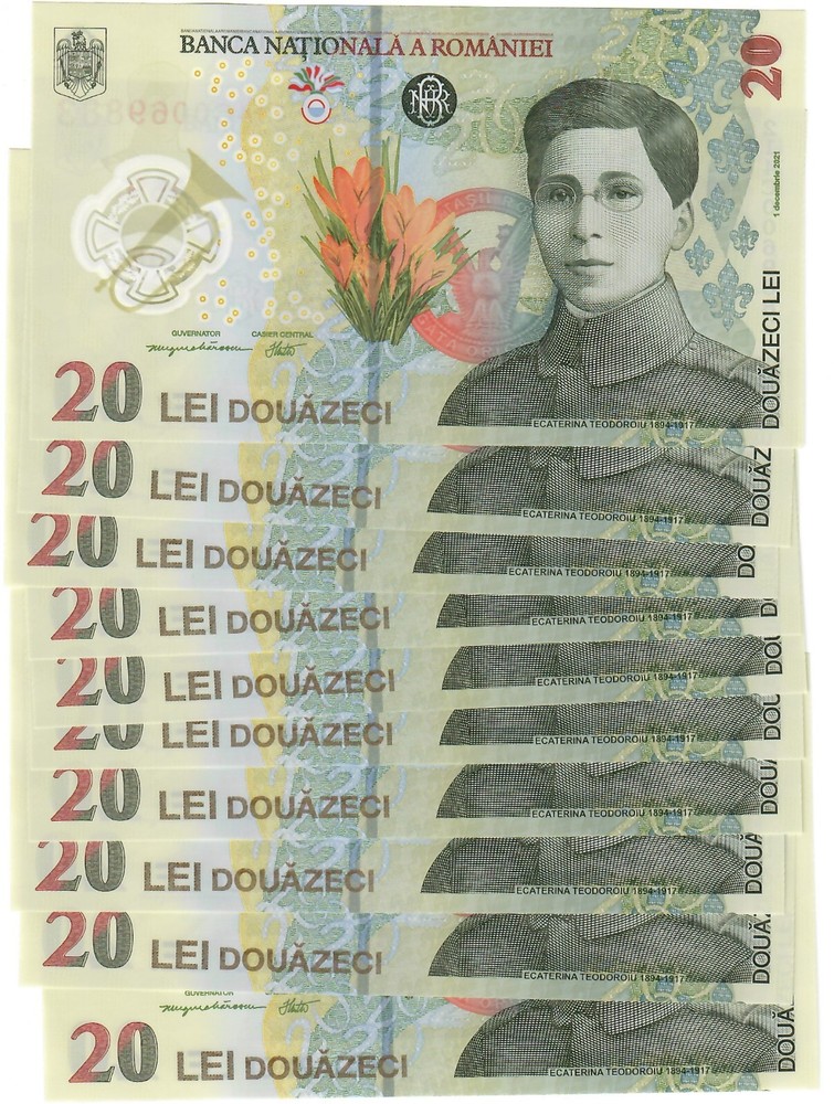 Romania 10x 20 Lei 2021 UNC