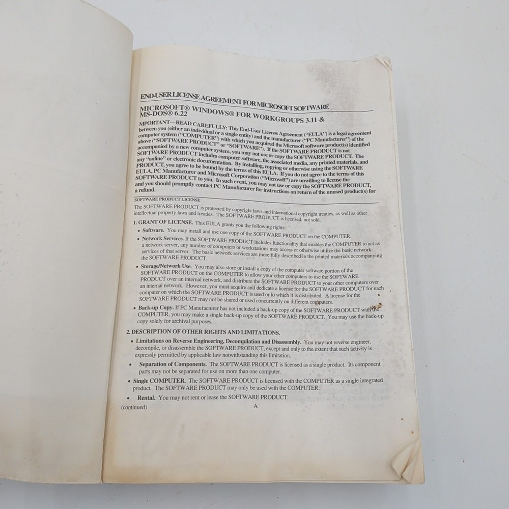 Microsoft Windows For Workgroups 3.11 & MS-DOS 6.22 User Guide NO SOFTWARE INC.