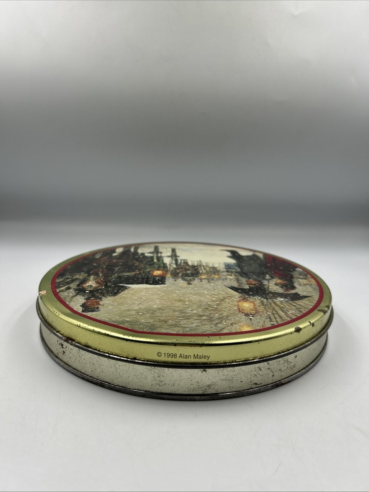 Vintage Tin Container by Alan Maley - A Gracious Era Round 7" EUC