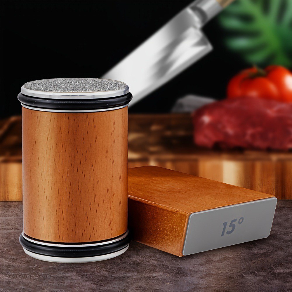 Rolling Knife Sharpener Diamond Steel Magnetic Edge Roller Sharpener With Holder