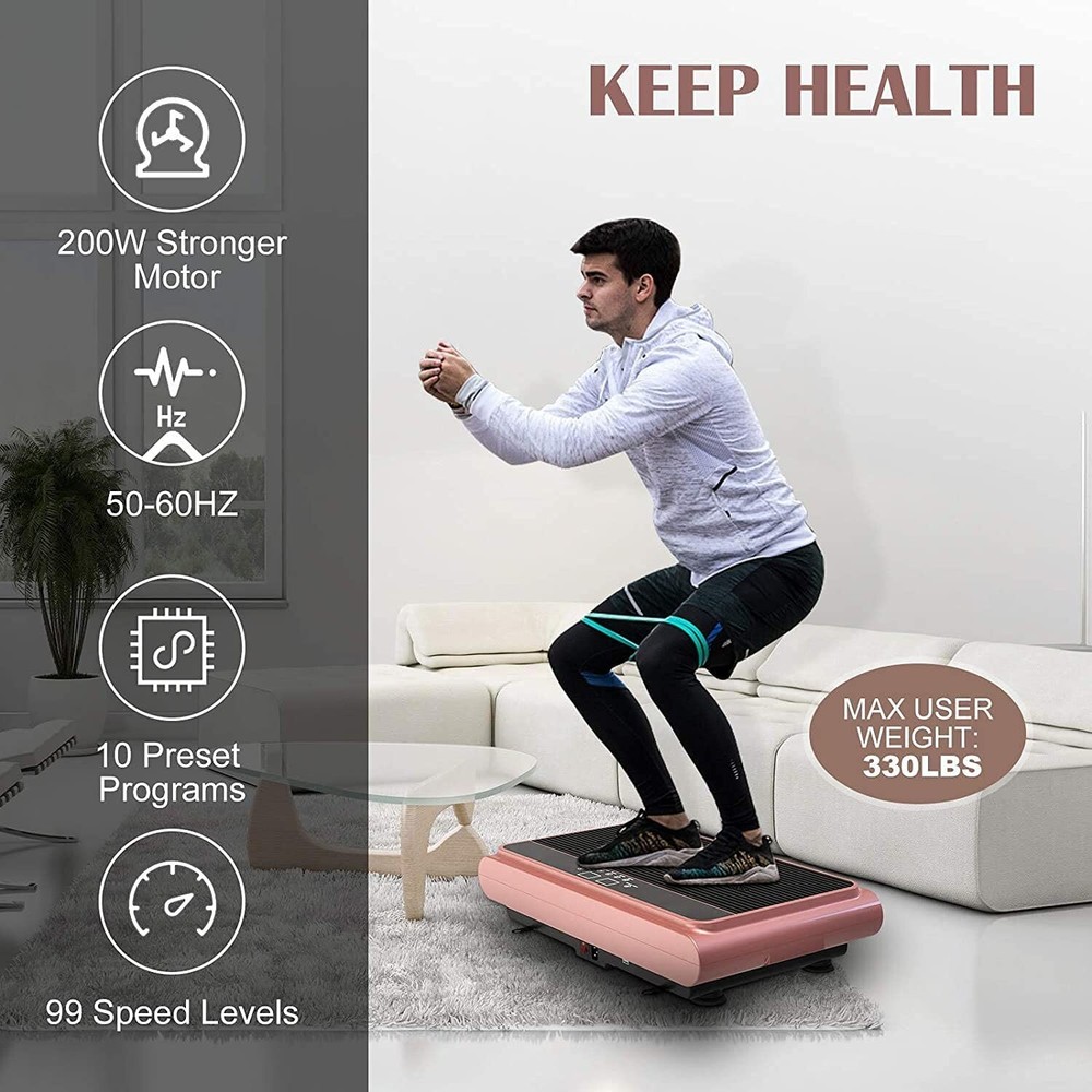 Vibration Plate Exercise Machine Whole Body Vibration Platform Machine with P...
