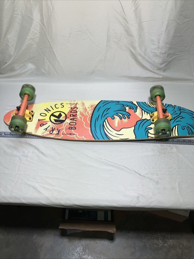 Kryptonics 36" Longboard Skateboard Blue Wave Sunset