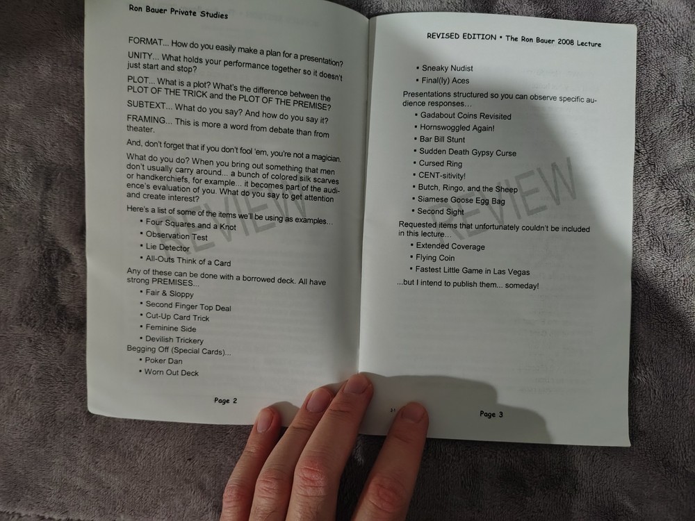CONDITION NOTE - The Ron Bauer 2008 Lecture: Notes from "The Underground Legend"
