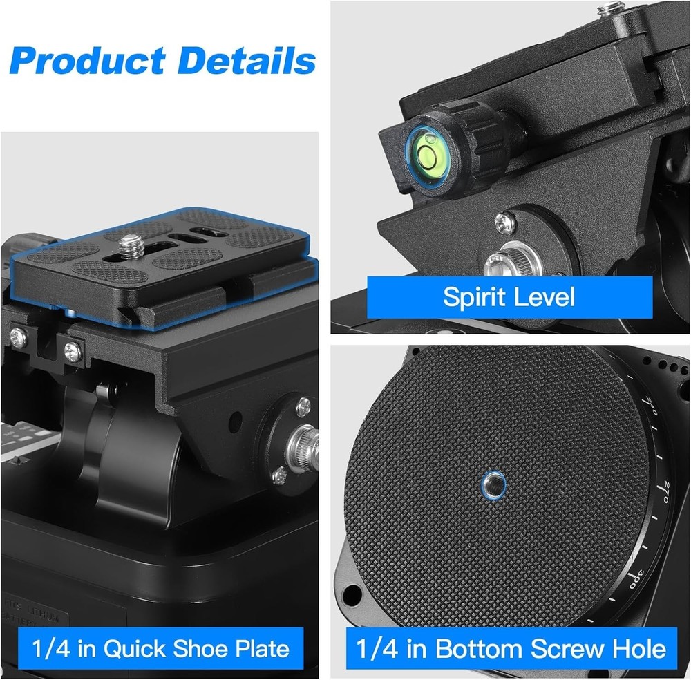 M4 Motorized Rotating Panoramic Tripod Head, Remote Control 360° Pan Tilt Hea...