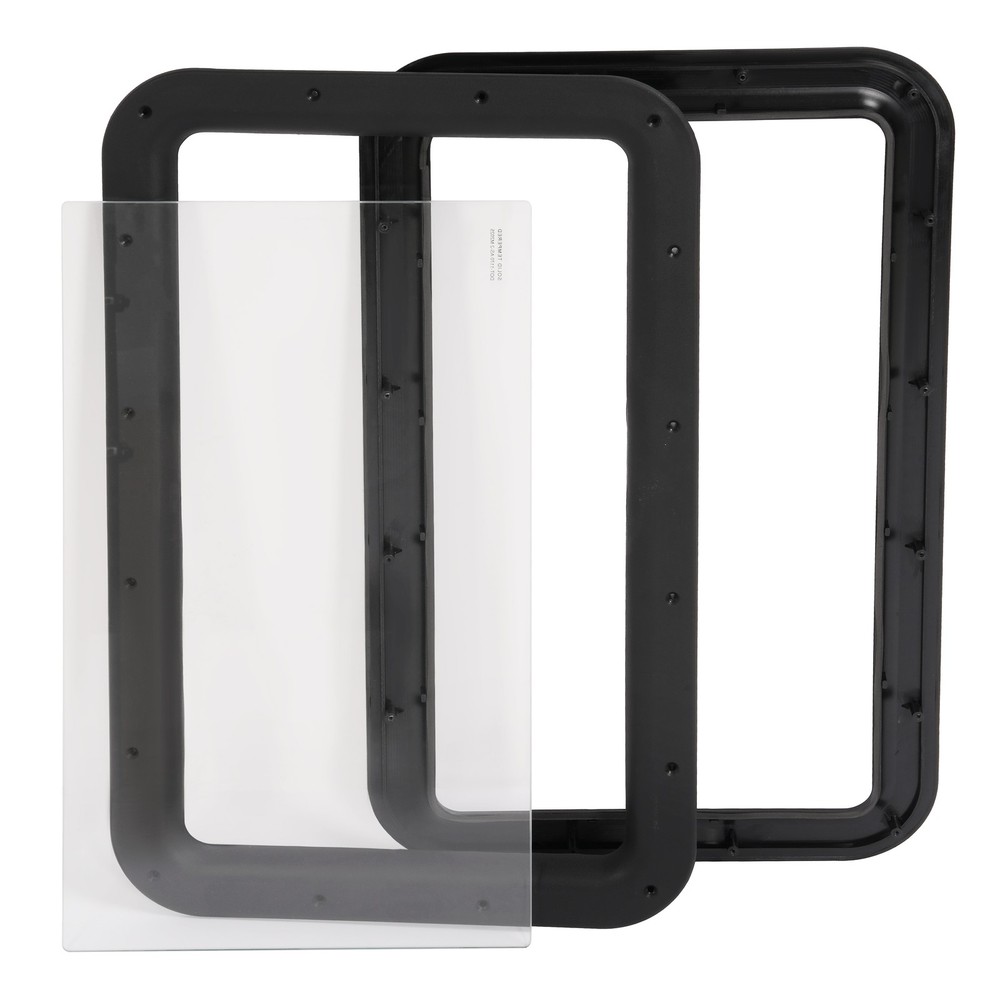 Black RV Entry Entrance Door Window For RV Camper Cargo Truck Trailer