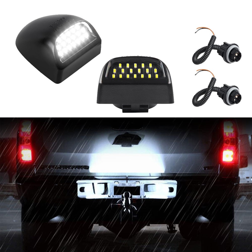 2pcs For Chevy GMC White LED License Plate Lights w/Socket Replace 22788117