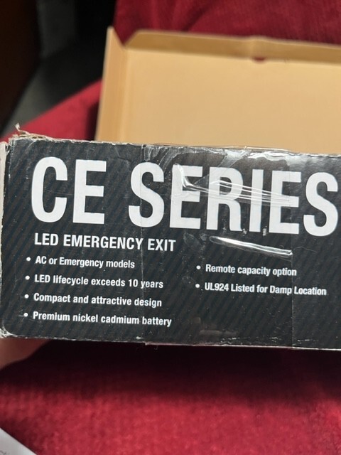 HUBBELL Illuminated Exit Signs - Emergency / Exit Sign, LED Series CE Open Box