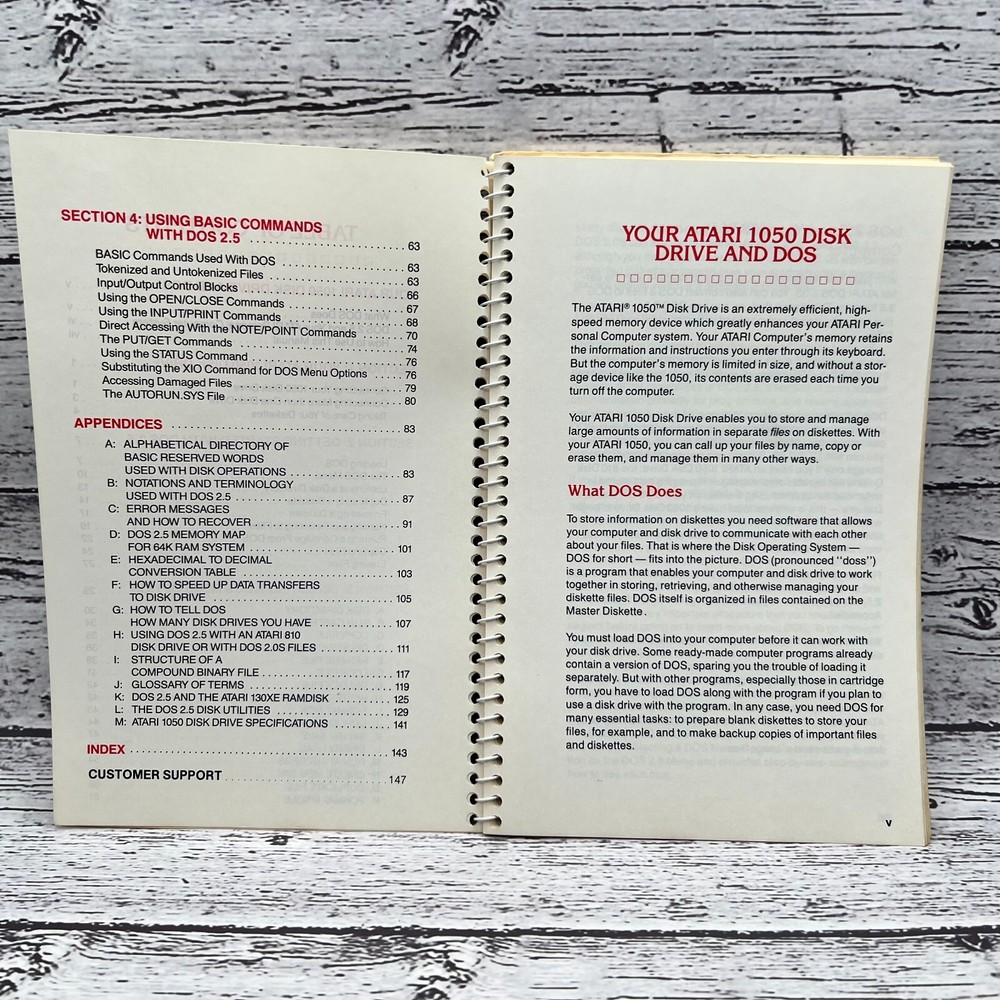 Atari DOS 2.5 1050 Disk Drive Owners Manual 1985