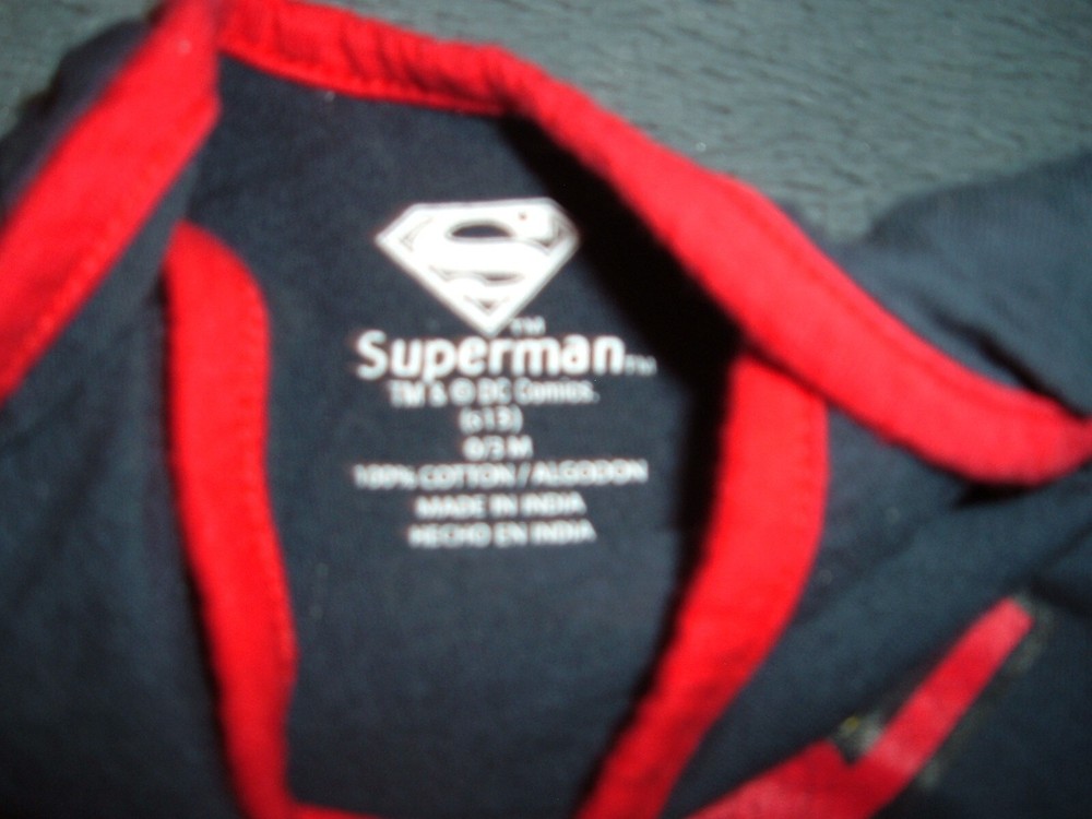 DC Comics Superman Infant 0-3 Months Blue w/ Logo One Piece