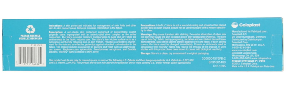 Coloplast InterDry Textile w/ Antimicrobial Silver Complex 10x144