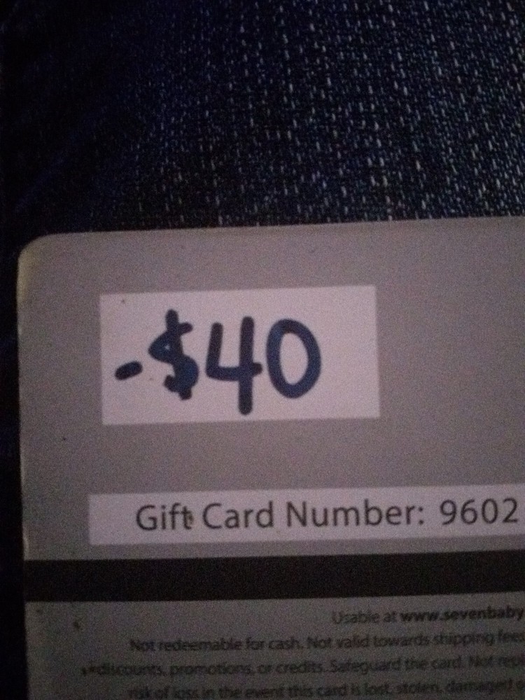 Seven baby $40 gift card