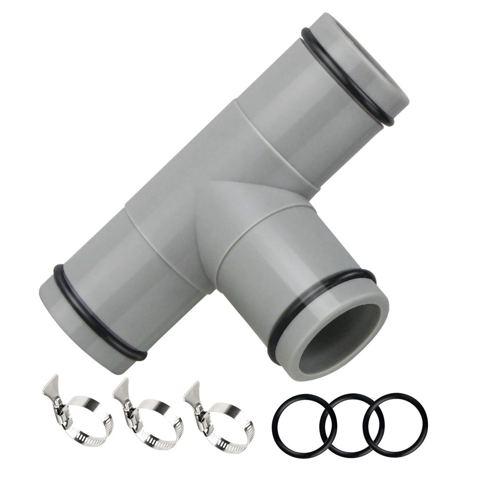 Filter Pump Hose Connector 1.25"-1.25" T-Joint Pool Hose Connector Grey
