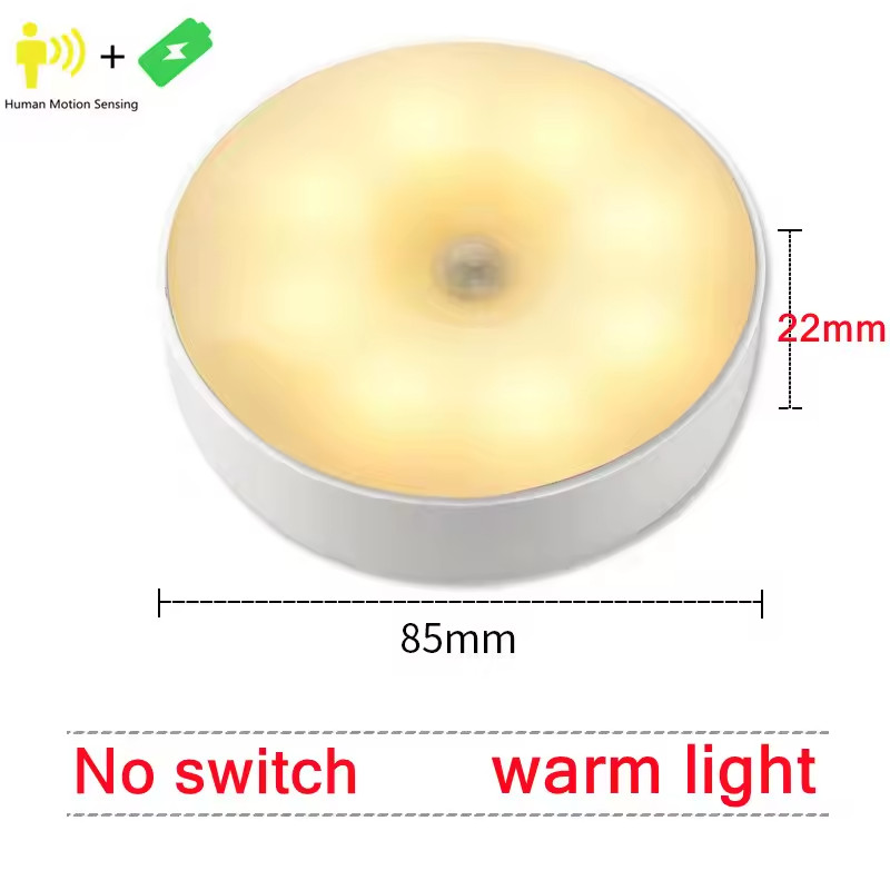 LED Motion Sensor Under Cabinet Closet Light USB Rechargeable Kitchen Lamp