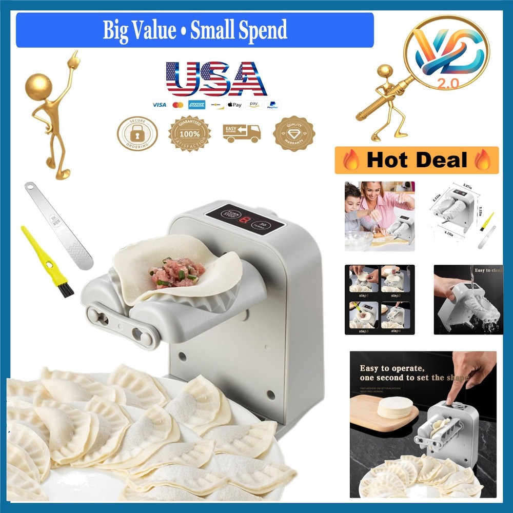 Electric Dumpling Press Maker Machine Automatic White Kitchen Pastry Maker