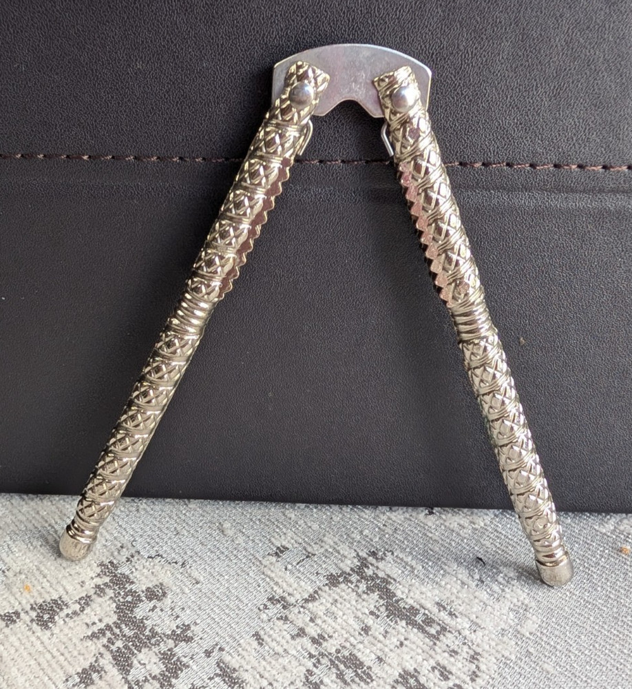 Vintage Silver Toned Shell Nut Cracker 5" Works